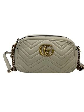 Gucci Matelassé GG Marmont Crossbody Bag - Cream